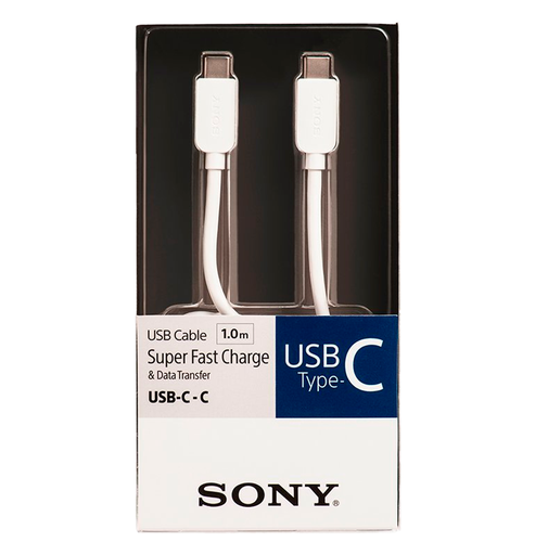 [017832] CABLE SONY USB-C-C  WHITE CP-CC100/W